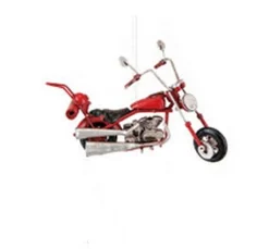 Gallerie II Transportation>4.75" Decorative Red And Black Chopper Motorcycle Christmas Ornament