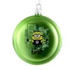 Kurt Adler Entertainment>3.5" Despicable Me Lime Green Minions Love Disc Christmas Ornament