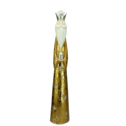 Nativities*A & B Floral 23.5" Distressed Gold And Silver King Gaspar Wise Man Christmas Natiivity Figure