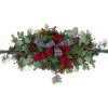 Unlit Swags*Northlight 36" Dual Plaid Bows And Red Berries Artificial Christmas Swag - Unlit