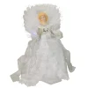 Angel Tree Toppers*Kurt Adler 12" Elegant White And Silver Led Light Fiber Optic Angel Christmas Tree Topper