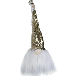 Gnomes*Northlight 12" Elf Silver And Gold Sequin Hat Tabletop Christmas Decoration
