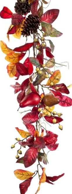 Melrose 5' Fall Harvest Foliage With Pine Cones Artificial Christmas Garland - Unlit