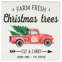 Signs & Plaques*Northlight 8" Farm Fresh Christmas Trees Wooden Wall Sign With Plaid Trim