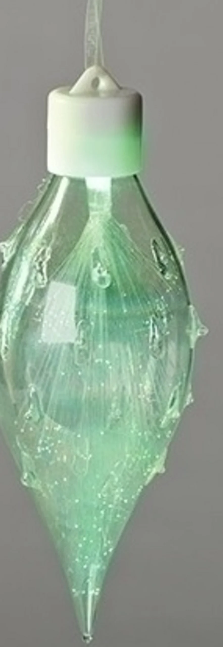 Roman Finials>6.5" Fiber Optic Multi- Colored Led Iridescent Glass Christmas Finial Ornament