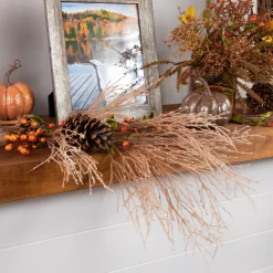 Northlight 35" Flocked Fountain Grass Artificial Fall Harvest Spray