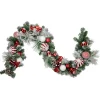 Traditional Pine Garland*Northlight 6' Flocked Pine Artificial Christmas Garland With Candy Ornaments And Pinecones
