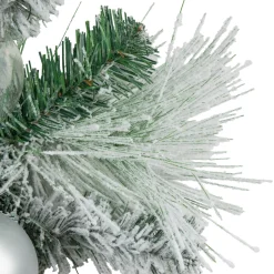 Traditional Pine Garland*Northlight 6' Flocked Pine Artificial Christmas Garland With Iridescent Ornaments, Unlit