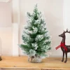 Northlight 2.5 Feet Tall And Smaller>22" Flocked Pine Full Artificial Christmas Tree In Burlap Base - Unlit