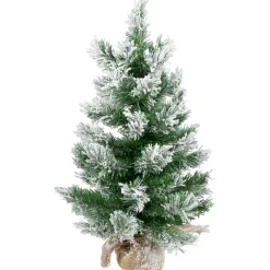 Northlight 2.5 Feet Tall And Smaller>22" Flocked Pine Full Artificial Christmas Tree In Burlap Base - Unlit