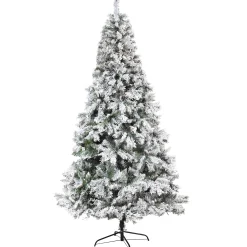 Nearly Natural 8 And 8.5 Feet Tall>8' Flocked White River Mountain Pine Artificial Christmas Tree, Unlit