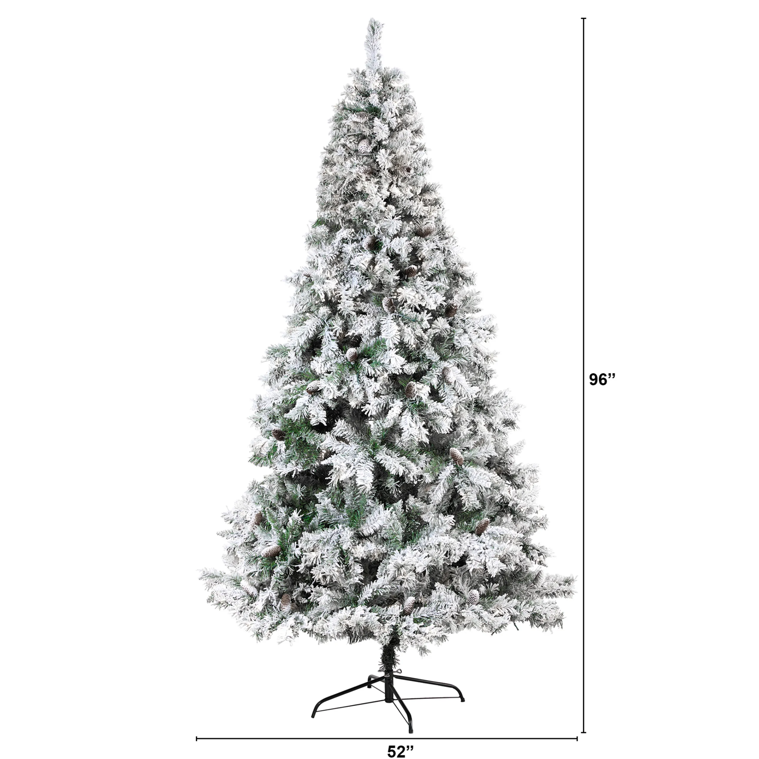 Nearly Natural 8 And 8.5 Feet Tall>8' Flocked White River Mountain Pine Artificial Christmas Tree, Unlit