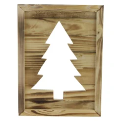 Wall & Door Decorations*Northlight 13.75" Framed Wood Christmas Tree Cut Out Wall Hanging Decoration