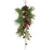 Unlit Teardrops*Northlight 30" Frosted Berries And Pine Cones Artificial Christmas Teardrop Swag - Unlit