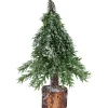 Northlight 2.5 Feet Tall And Smaller>7.5" Frosted Icy Pine Christmas Tree With Jute Base