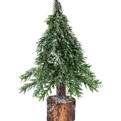 Northlight 2.5 Feet Tall And Smaller>7.5" Frosted Icy Pine Christmas Tree With Jute Base