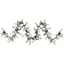 Traditional Pine Garland*Allstate 9.5' Frosted Pine With Pine Cones Artificial Christmas Garland - Unlit