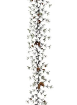 Traditional Pine Garland*Allstate 9.5' Frosted Pine With Pine Cones Artificial Christmas Garland - Unlit