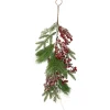 Unlit Teardrops*Northlight 28" Frosted Red Berries And Pine Cones Artificial Christmas Teardrop Swag