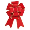 Outdoor Decorations*Northlight 40" Giant Red 3D 11-Loop Velveteen Christmas Bow With Gold Trim