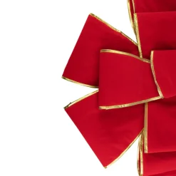 Outdoor Decorations*Northlight 40" Giant Red 3D 11-Loop Velveteen Christmas Bow With Gold Trim