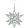 Northlight Stars>5" Glitter Green Iron Wire Starburst With Beads Christmas Ornament