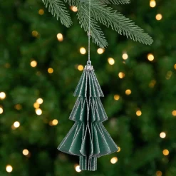 Northlight Trees & Wreaths>6" Glittered Green Christmas Tree Ornament