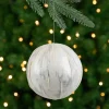 Northlight Balls>4.25" Glittered White Marbled Christmas Ball Ornament