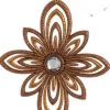 Raz Garden & Floral>5.5" Gold And Brown Shatterproof Glitter Floral Christmas Ornament