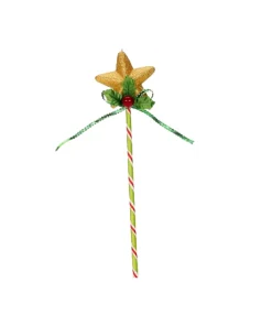 Mark Roberts Food & Beverage>12" Gold And Green Candy Cane Lollipop With Gold Glittered Star Christmas Ornament
