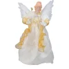 Angel Tree Toppers*Kurt Adler 14.5" Gold And Ivory Pre-Lit Angel Christmas Tree Topper - Clear Lights