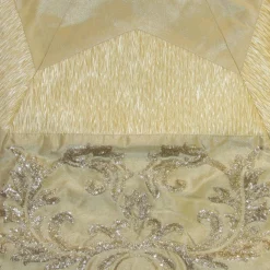 50 Inch And Larger*KSA 50" Gold And Ivory Sequin Christmas Tree Skirt