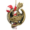 Outdoor Living and Style Fantasy & Sci Fi>4" Gold And Red Dragon With A Sweet Tooth Ornament