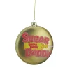 Northlight Licensed>4" Gold And Red "Sugar Daddy" Milk Caramel Lollipop Christmas Disc Ornament
