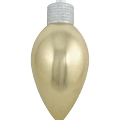 Commercial*Christmas by Krebs 12" Gold And Silver Shatterproof Shiny C9 Light Bulb Christmas Ornament