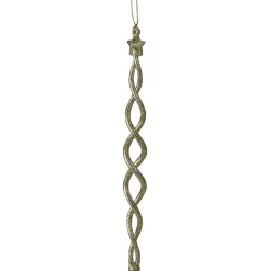 Kurt Adler Icicles>8.75" Gold And Silver Spiral Icicle With A Star Christmas Ornament