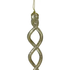 Kurt Adler Icicles>8.7" Gold And Silver Spiral Icicle Christmas Ornament