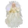 Angel Tree Toppers*Kurt Adler 12" Gold And White Led Lighted Fiber Optic Angel Christmas Tree Topper