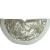 48 Inch And Smaller*Northlight 47" Gold And White Round High Pile Fleece Border Christmas Tree Skirt