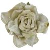 Northlight Garden & Floral>5" Gold Artificial Velvet Rose Clip-On Christmas Ornament