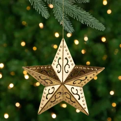Northlight Stars>5.75" Gold Filigree Star Christmas Ornament
