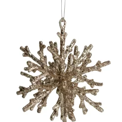 Northlight Snowflakes>7" Gold Glitter Snowflake Christmas Ornament