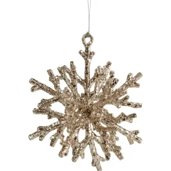 Northlight Snowflakes>7" Gold Glitter Snowflake Christmas Ornament