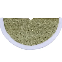 Mini Tree Skirts*Northlight 20" Gold Glittered Mini Christmas Tree Skirt With Faux Fur Trim