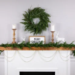 Unlit Garland*Northlight 15' Gold Lame Beaded Artificial Christmas Garland - Unlit