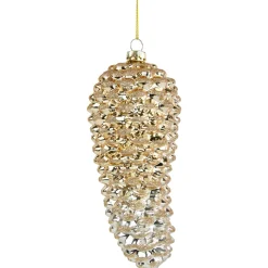 Northlight Pine Cones>7.25" Gold Pinecone Glass Christmas Ornament