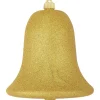 Christmas by Krebs Bells & Jingle Buddies>9" Gold Shatterproof Glitter Christmas Bell Ornament