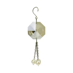 Napa Home & Garden Pendants & Drops>6.75" Gold Vintage Crystal And Pearl Dangling Tassel Christmas Ornament