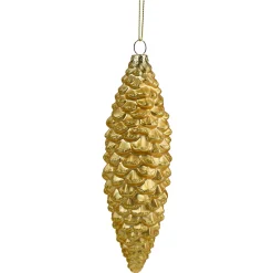 Northlight Pine Cones>8" Gold With Glitter Accents Pine Cone Christmas Ornament