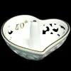 Roman 4" Golden 50Th Anniversary Porcelain Heart Shaped Ring Holder #45657
